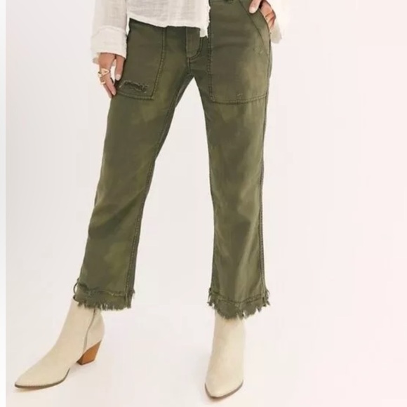 Free People Stormbringer Khaki Cargo Pants W24 - Picture 1 of 9